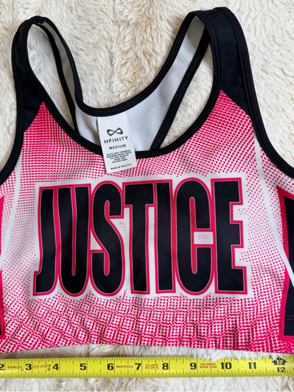 Cali All Stars Justice Pink and Black Logo Sports Bra